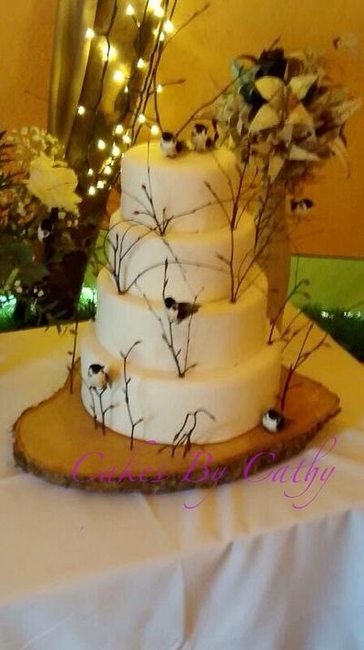 Twigs and birds wedding cake - Cake by Cakesbycathyuk