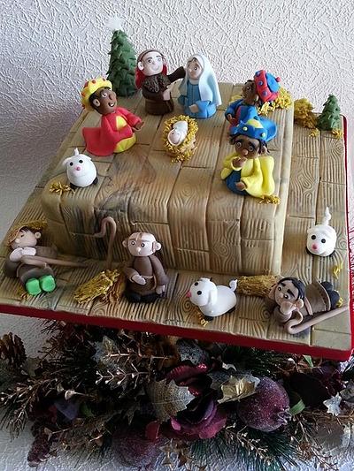 Christmas Nativity scene. - Cake by Kirsten Wrixon