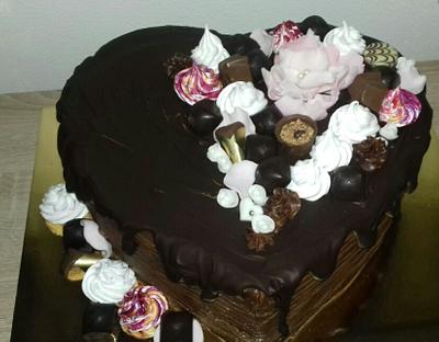 Chocolate heart - Cake by Ellyys