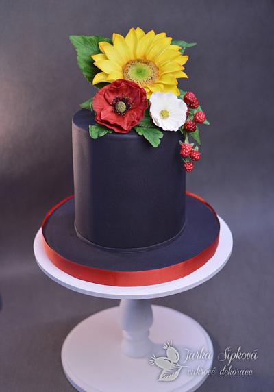  Cake with chocolate flowers - Cake by JarkaSipkova