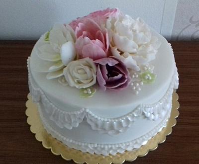 Wedding with flowers - Cake by Ellyys