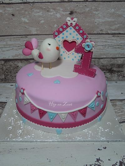 little bird 1st birthday cake - Cake by Bianca