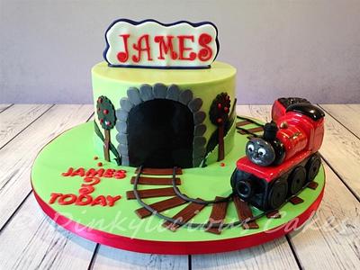 James Train ( Thomas Tank Engine) - Cake by Dinkylicious Cakes