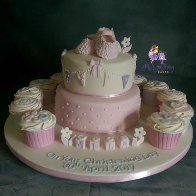 Bootee christening cake platter - Cake by MySugarFairyCakes
