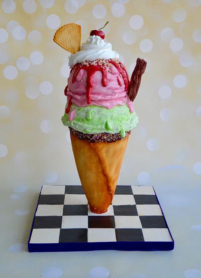 Ice cream Cone - Cake by Sugar Street Studios by Zoe Burmester