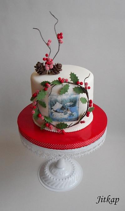 Vánoční s jedlým obrázkem - Cake by Jitkap