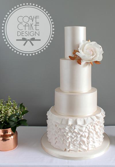 Blush copper wedding cake - Cake by Cove Cake Design
