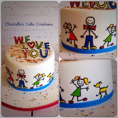 Stick man family - Cake by Chantelle's Cake Creations