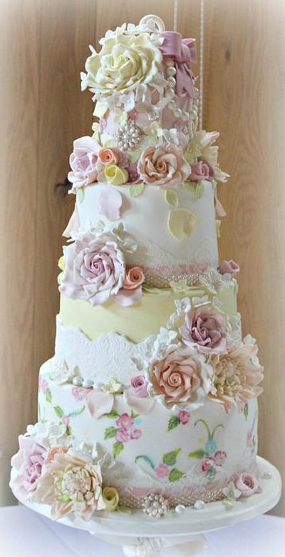 Country garden inspired 4 tier birdcage - Cake by Diane Hunt