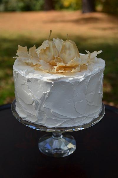 Buttercream Frosted Cake with Golden Pears - Cake by Elisabeth Palatiello