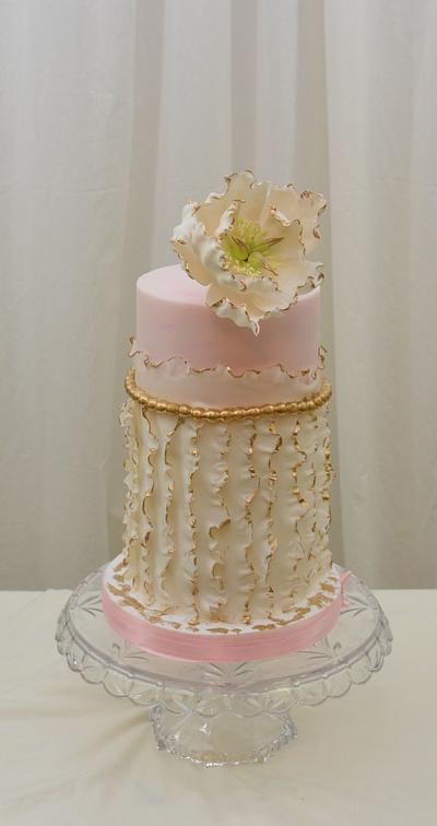 Pink and Gold Cake - Cake by Sugarpixy