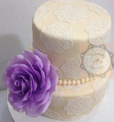 ROSA AND SUGAR LACE - Cake by DulcemaniaChile