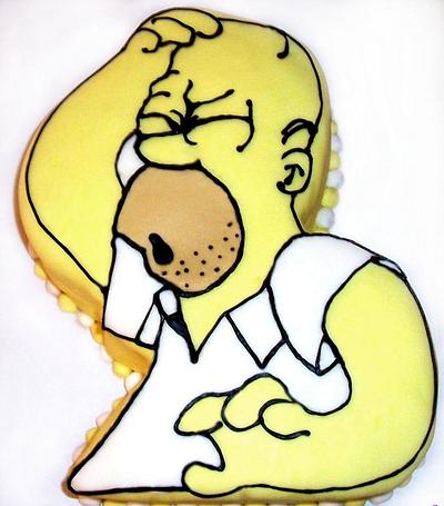 D'Oh! I got Married Groom's Cake- Homer Simpson - Cake by Karen