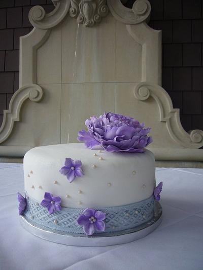 Purple peony cake - Cake by Sarah F