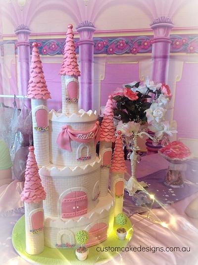 Pink Castle Cake - Cake by Custom Cake Designs