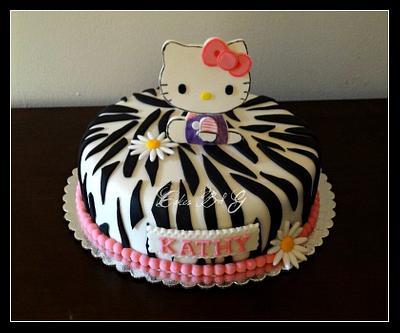 Hello Kitty Zebra Print Cake - Cake by Laura Barajas 