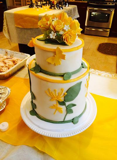 Yellow and green spring wedding cake - Cake by Huma