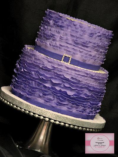 Purple Ruffle Cake - Cake by Frost it Fancy Cakes