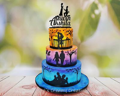 Silhouette Wedding cake - Cake by Urvi Zaveri 