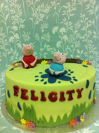 Peppa Pig Rainey Day Cake - Cake by CakeyBakey Boutique