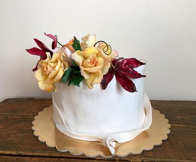 Yellow roses cake. - Cake by DinaDiana
