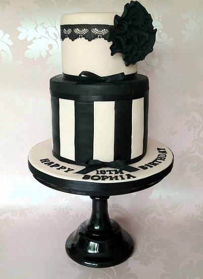 Pink n Black Chic - Cake by Sophia's Cake Boutique