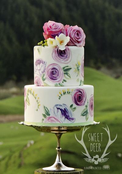 Country Blooms  - Cake by Sweet Deer Hand-Painted Cakes