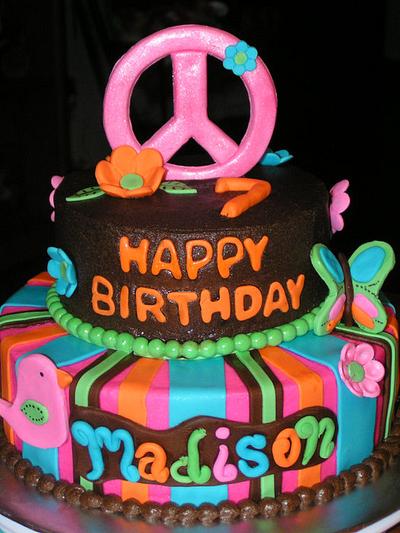 Hippie Chick themed birthday - Cake by Cake Creations by Christy