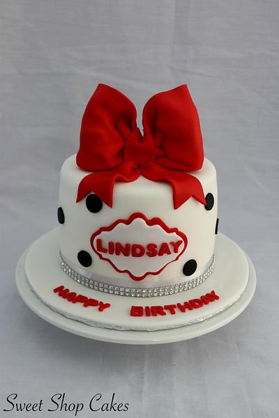 Elegant red birthday cake - Cake by Sweet Shop Cakes