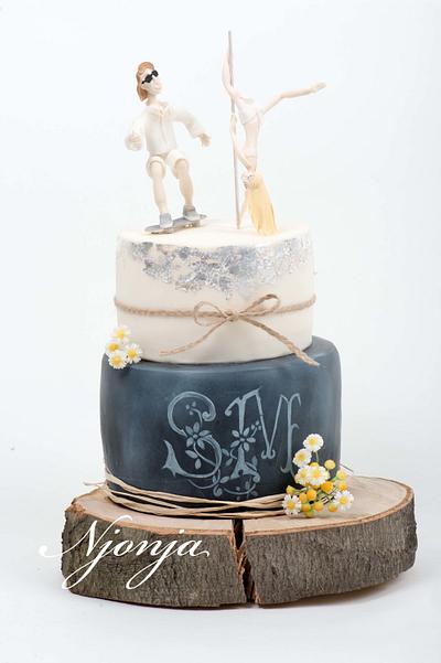 Black vintage summer wedding cake - Cake by Njonja