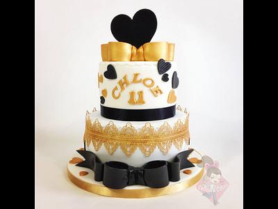 The golden cake of Chloé  - Cake by Celinescakes