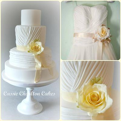 ruched wedding cake - Cake by Cassie