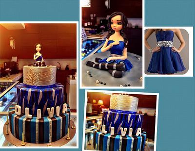 Black & Blue Sweet 17 Birthday Cake - Cake by three lights cakes