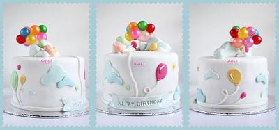 Balloons Birthday Cake - Cake by Guilt Desserts