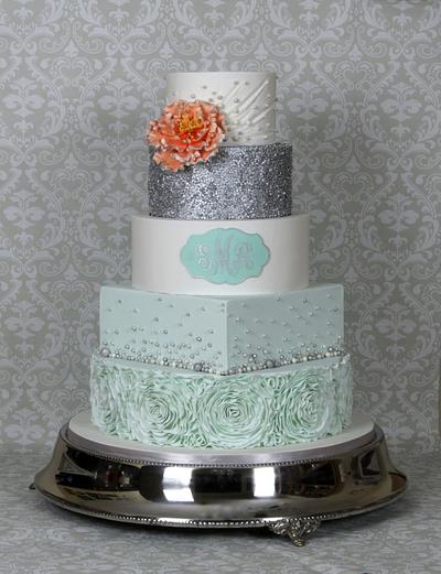 Ruffle sequin wedding cake - Cake by The Cake Life