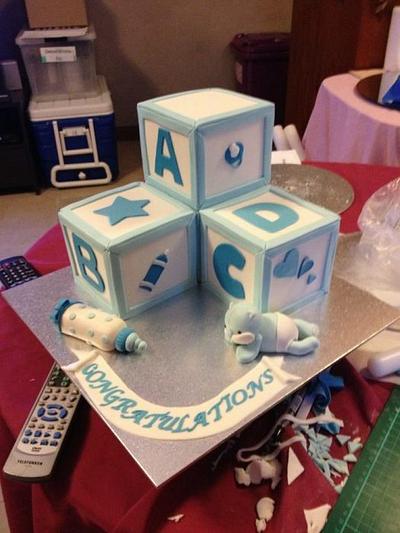 Baby Shower Block Cake - Cake by Courtney Noble