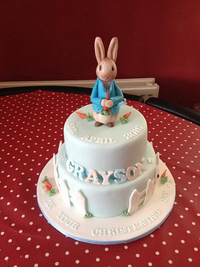 Peter rabbit christening cake - Cake by silversparkle