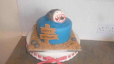 Great white shark birthday cake - Cake by Rebecca Husband