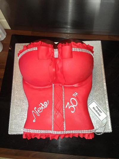 red corset  - Cake by pat & emma