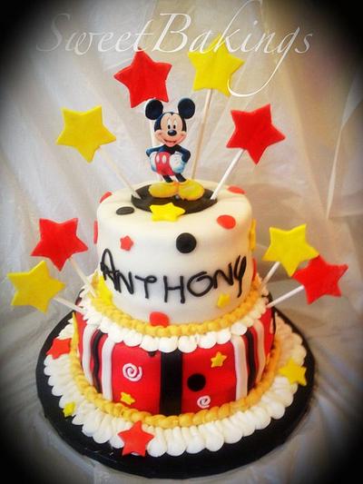Mickey , 2 tier cake  - Cake by Priscilla 