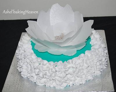 wafer paper flower cake... - Cake by Ashel sandeep