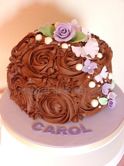 Chocolate rose floral cake - Cake by Sugar-pie