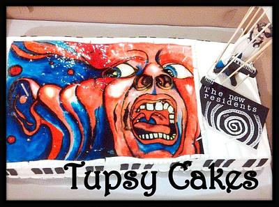 crim crimson hand painted cake  - Cake by tupsy cakes