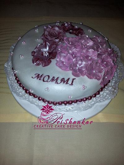 Maroon Pink Pearl - Cake by Mary Yogeswaran