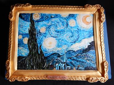 Van Gogh Starry Night Cake - Cake by Elizabeth Miles Cake Design