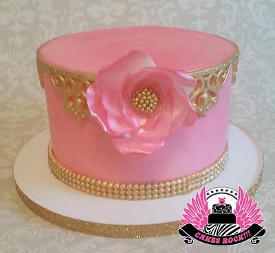 Pink & Gold 21st Birthday Cosmopolitan Cake - Cake by Cakes ROCK!!!  