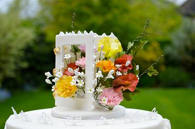 Sugar flowers and swags - Cake by Rebecca Grace