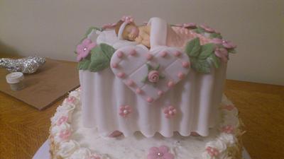 Sleeping baby shower cake - Cake by greca111699