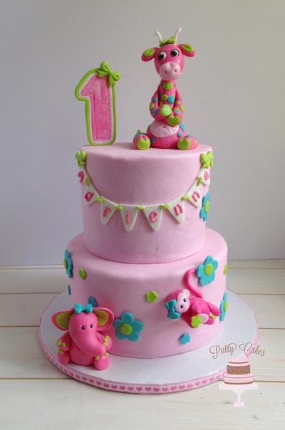 Cheeky pink 1st birthday cake - Cake by Patty Cakes Bakes