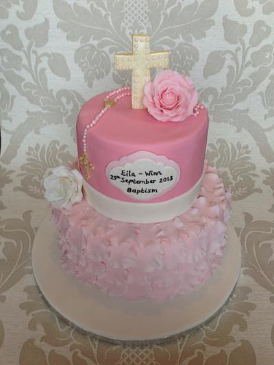 Girls christening cake - Cake by Gaynor's Cake Creations